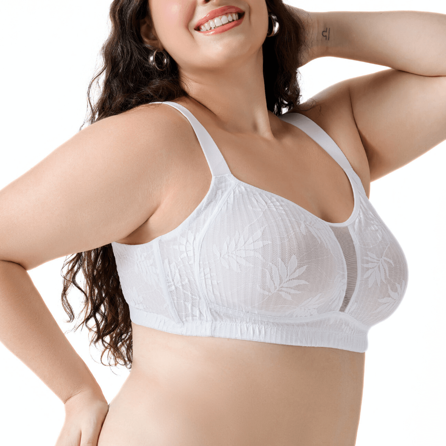 Full Coverage Unlined Wireless Bralette Plus Size Bra