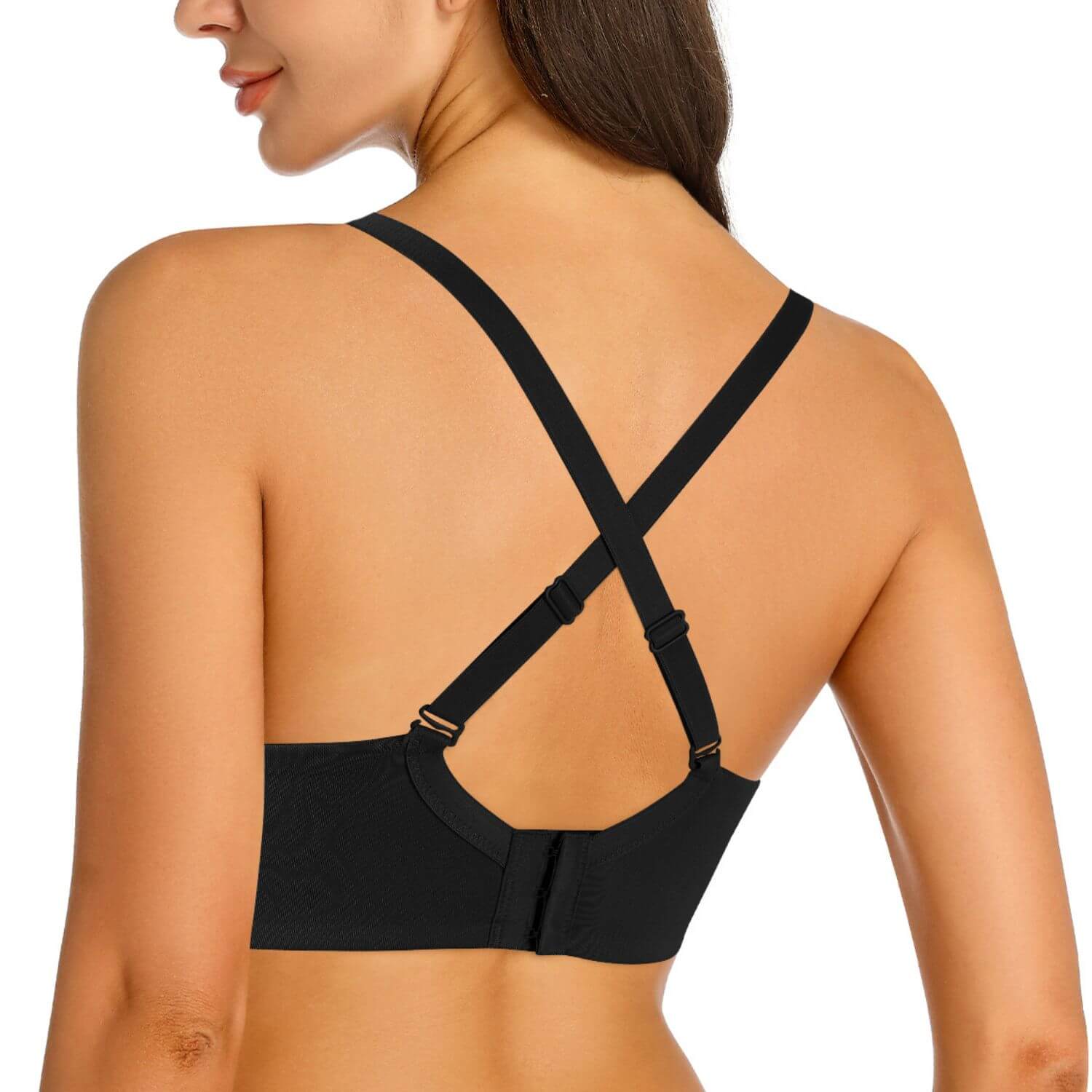 back black Push Up Seamless Comfort Underwire Bra