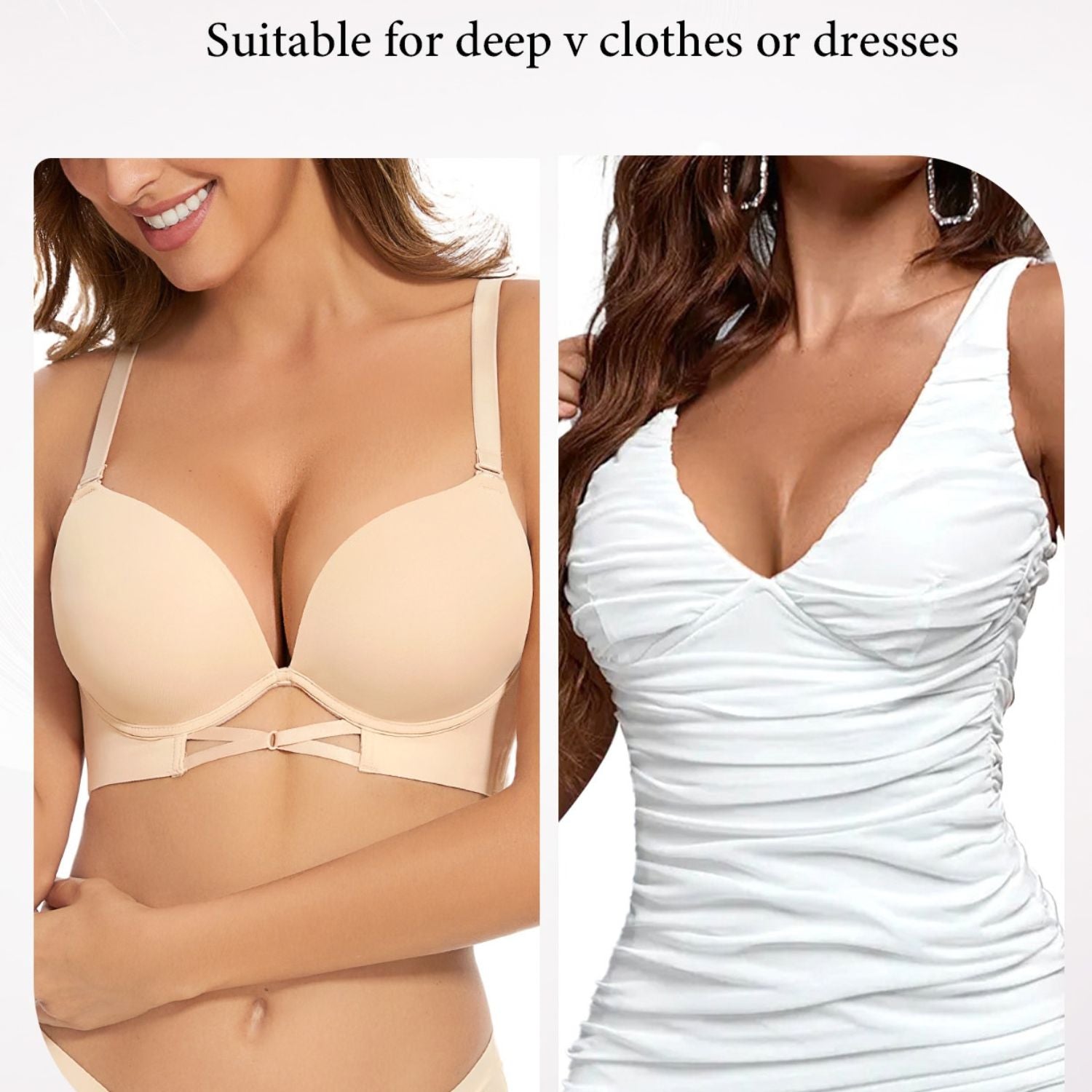 Push Up Padded Everyday Bra with Underwire Plunge Add Cup