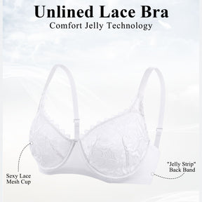 Sexy Lace Sheer Bra Non Padded Unlined Minimizer Bras for Women Plus Size