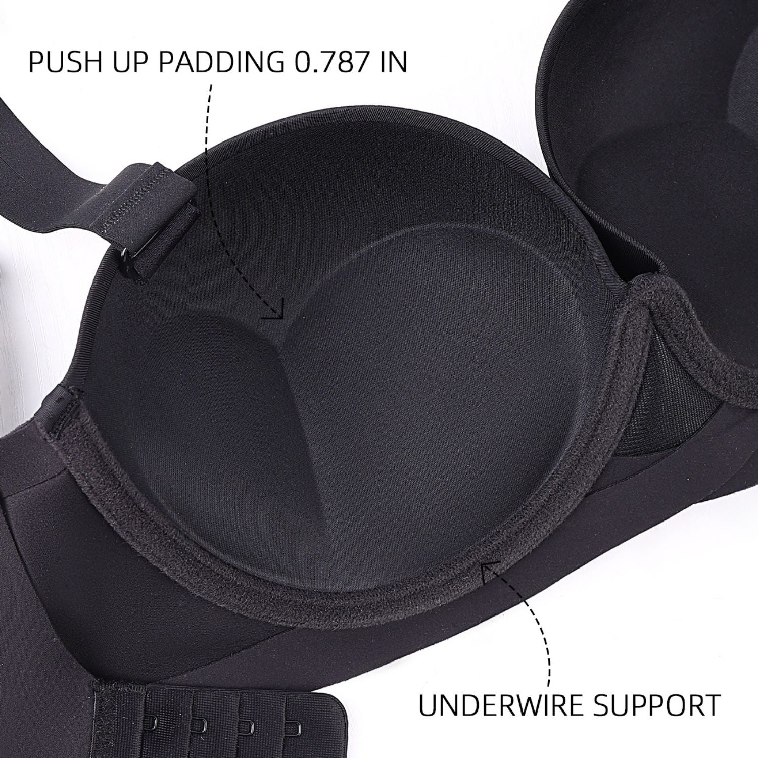 Push Up Padded Balconette Bra with Underwire Support