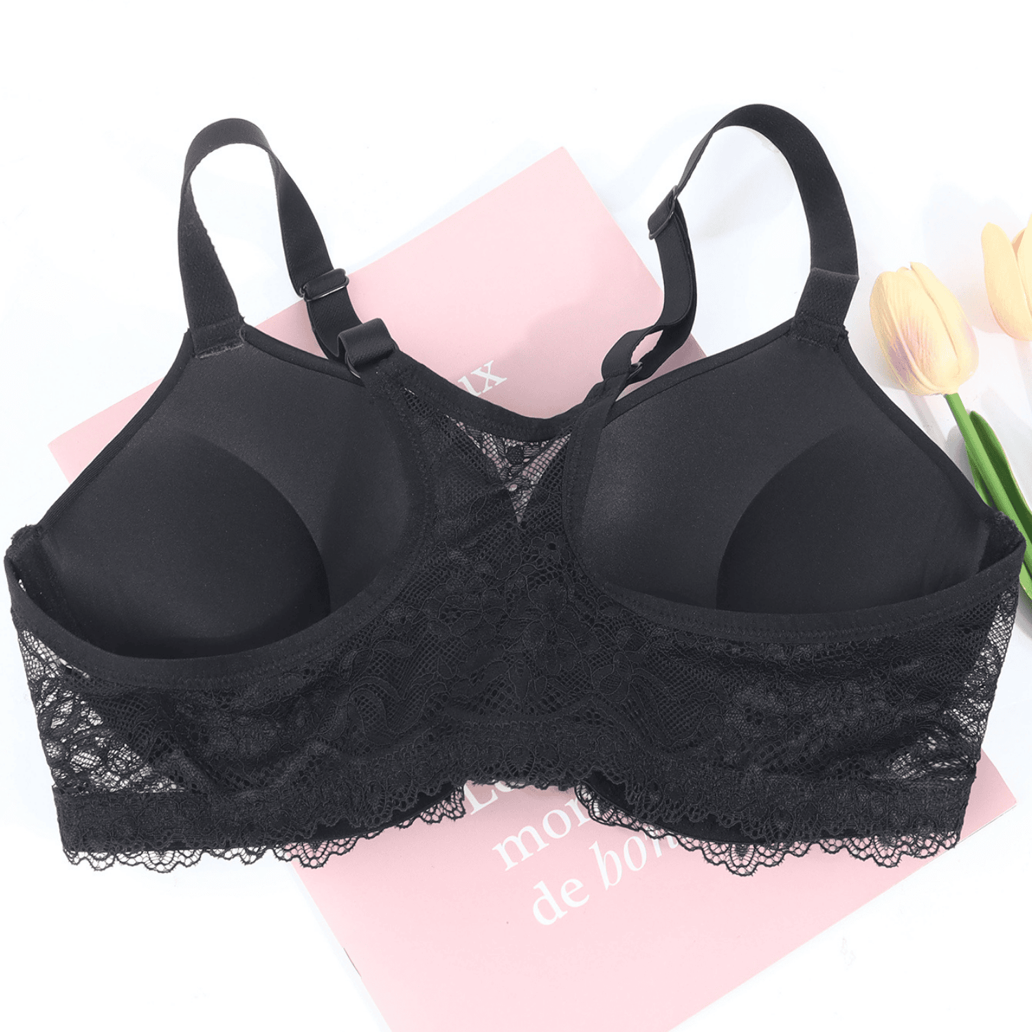 Front Closure Lace Racerback Push Up Underwire Thick Pads T-shirt Bra