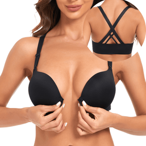 Front Closure Racerback Criss Cross Push Up Padded Add 2 Cup Bras