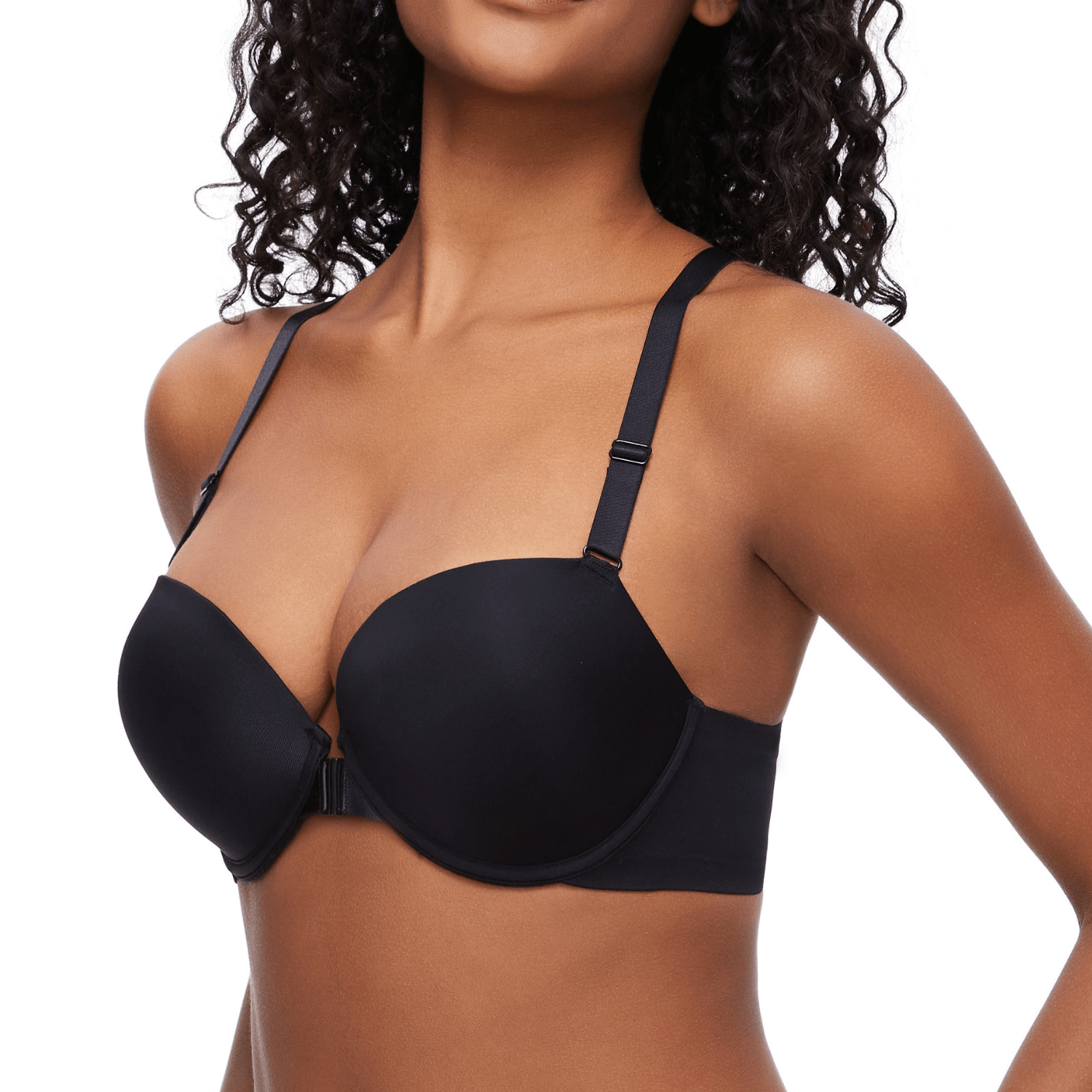 Racerback Push Up Front Closure Bra Plunge Underwire Back Smoothing Bra