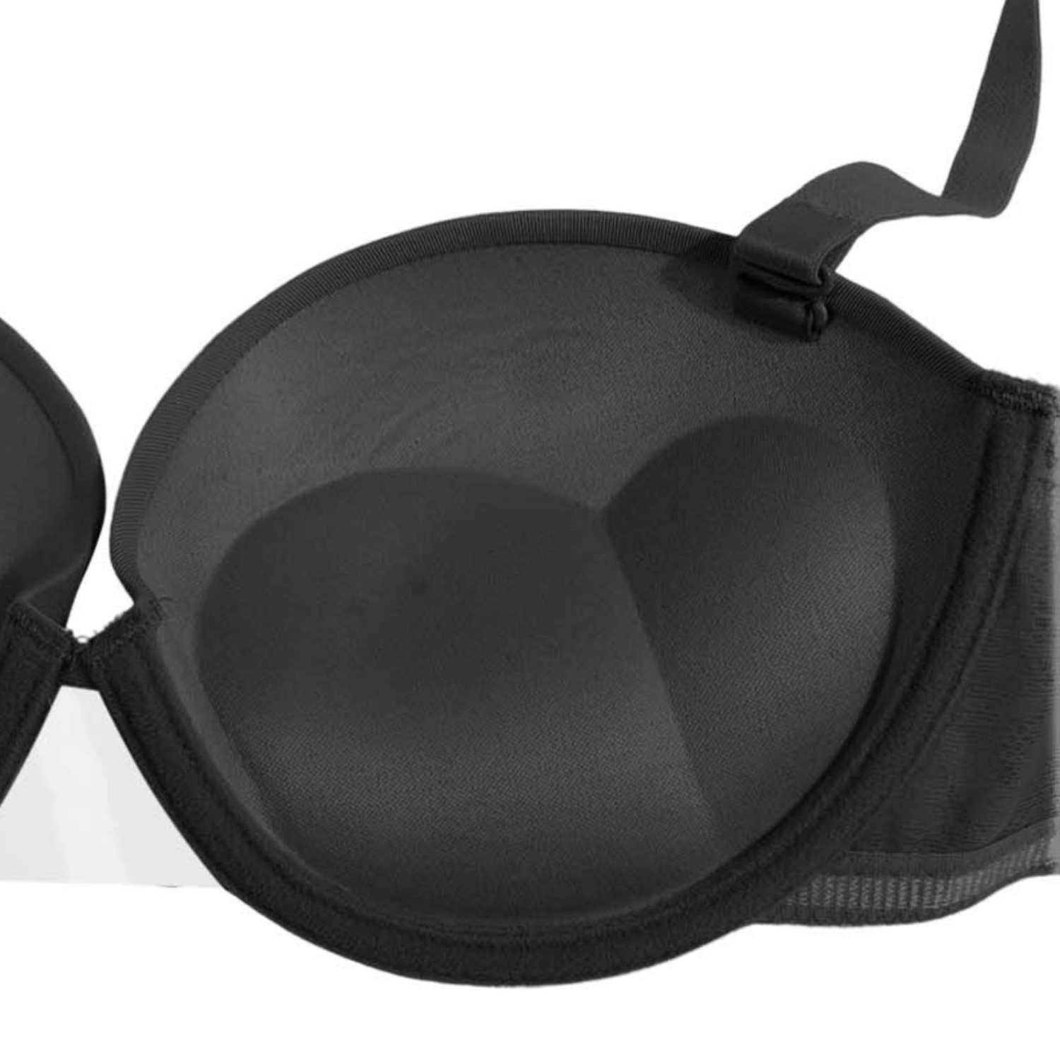 Women's Push Up Strapless Thick Pads Underwire Lace Back Bras with Clear Straps