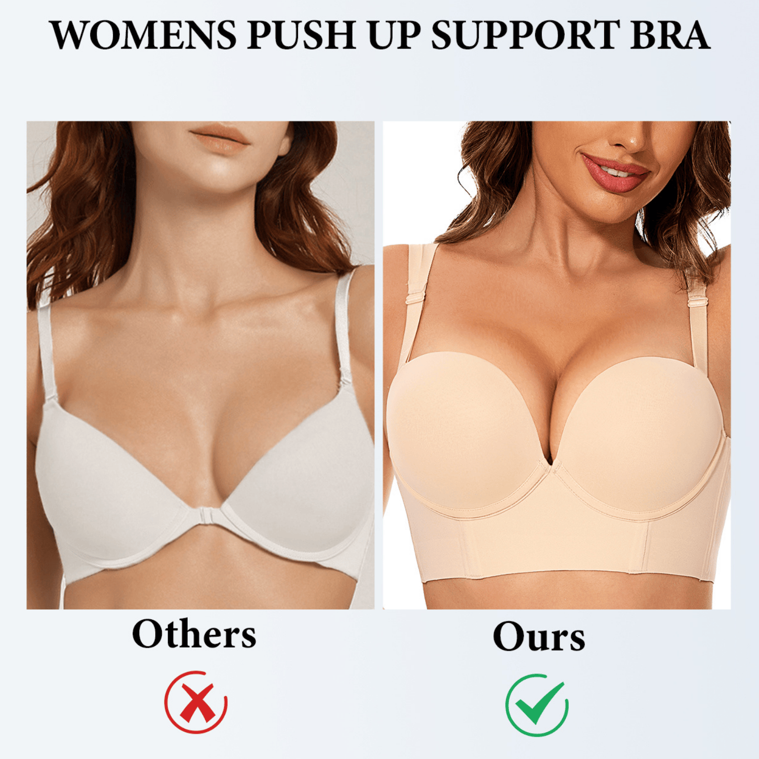 Push Up Seamless Thick Padded Bra Smoothing Longline Everyday Bras