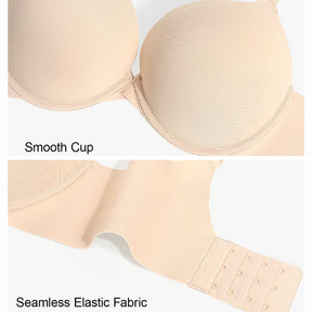 Push Up Padded Bra Seamless T-Shirt Underwire Plunge Bra Add One Cup