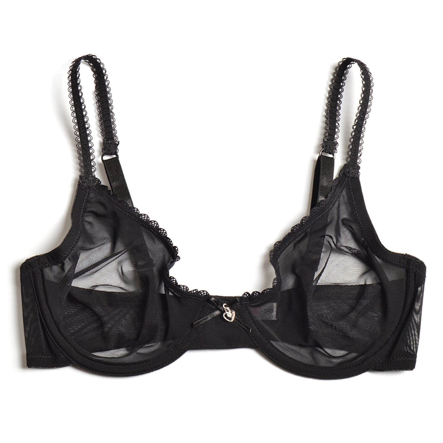 front of Unlined sheer Mesh See Through bra