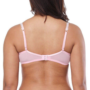 pink unlined see through lace bra