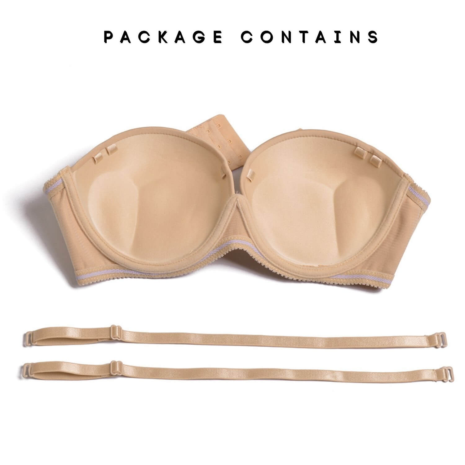 Strapless push up Bra package contains