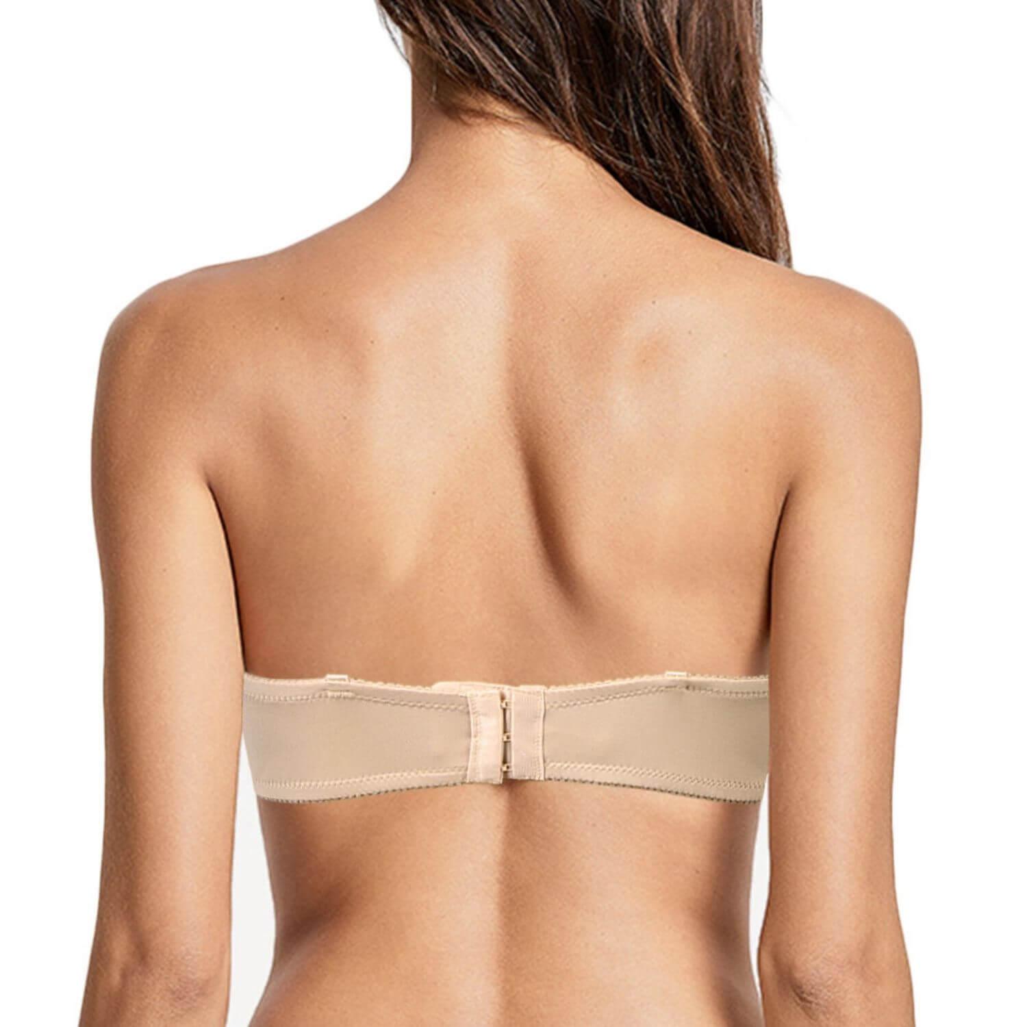 back of nude Strapless push up underwire Bra
