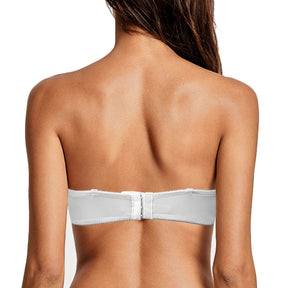 back white strapless push up underwire bra