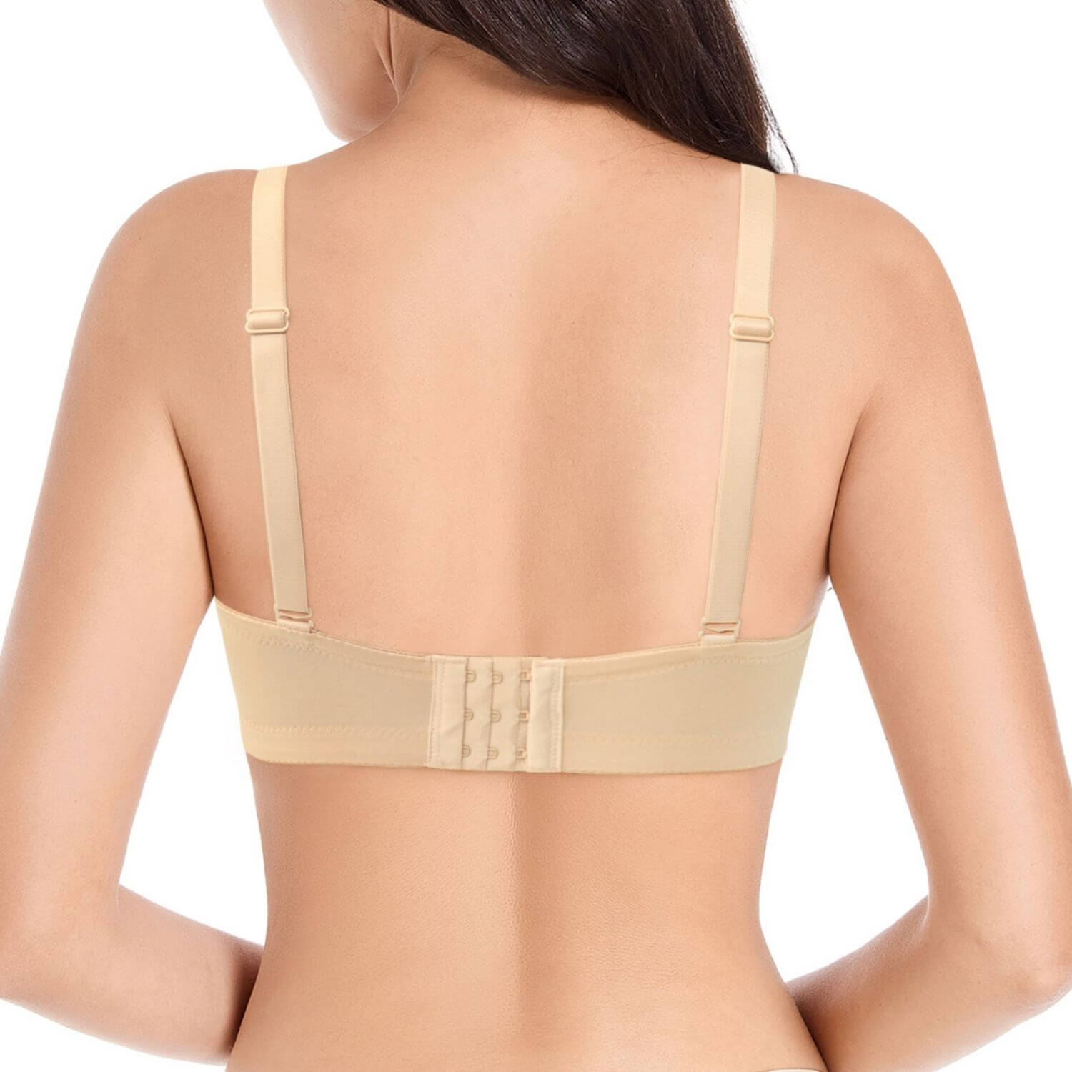 beige Low cut push up underwire bra