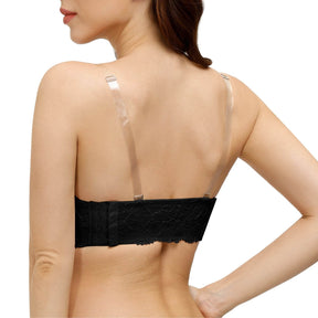 black-clear back strapless convertible straps bra