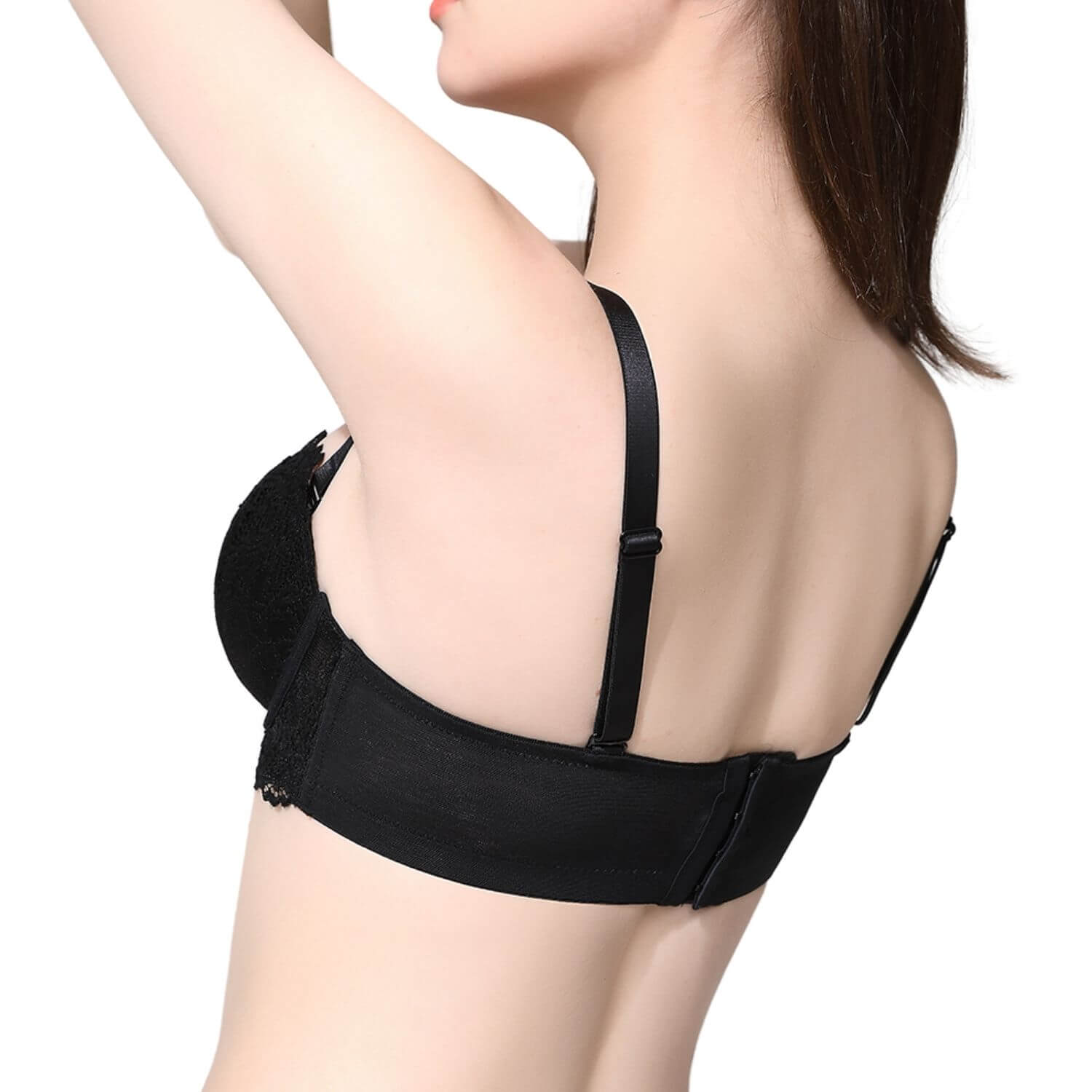 black strapless pushup bra