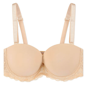 Strapless Backless Clear Back Bra with Transparent Straps Plus Size