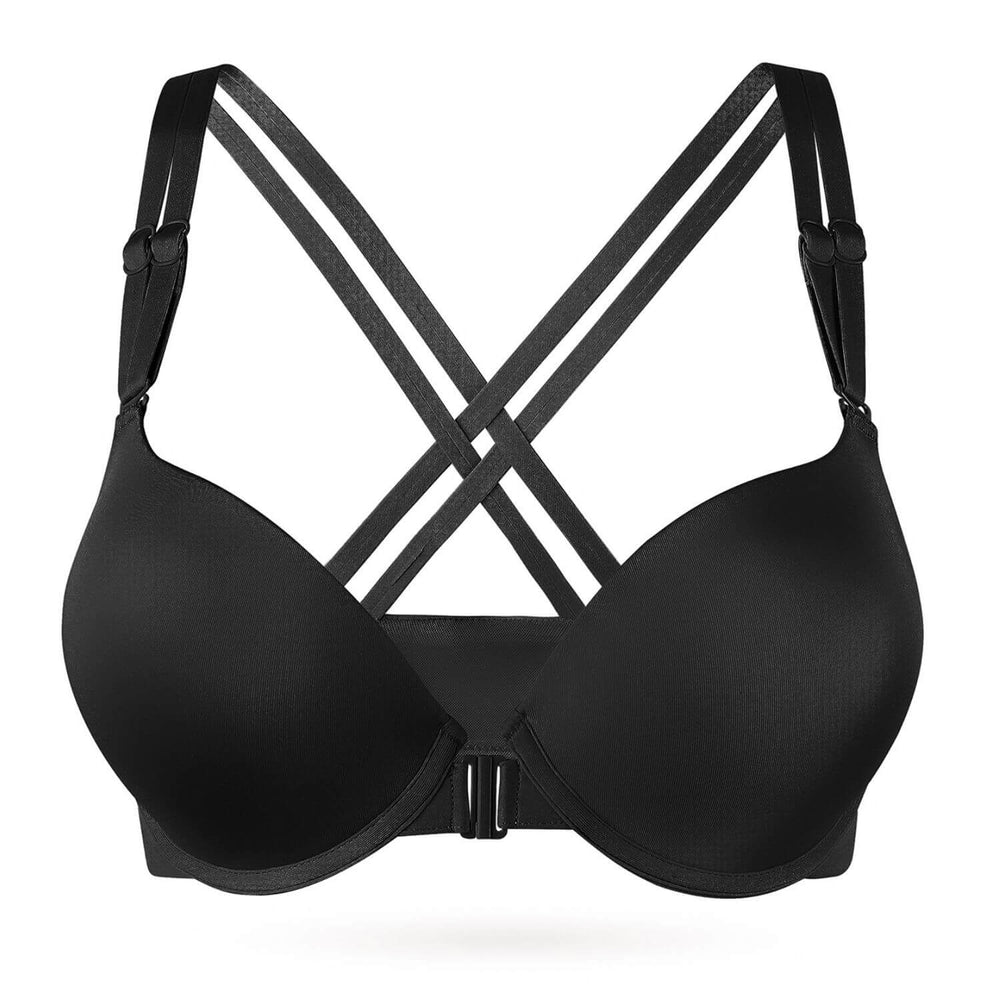 Push Up Front Closure Racerback Seamless Lift Up T-Shirt Bra