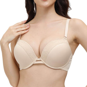 nude push up plunge underwire lace Bra