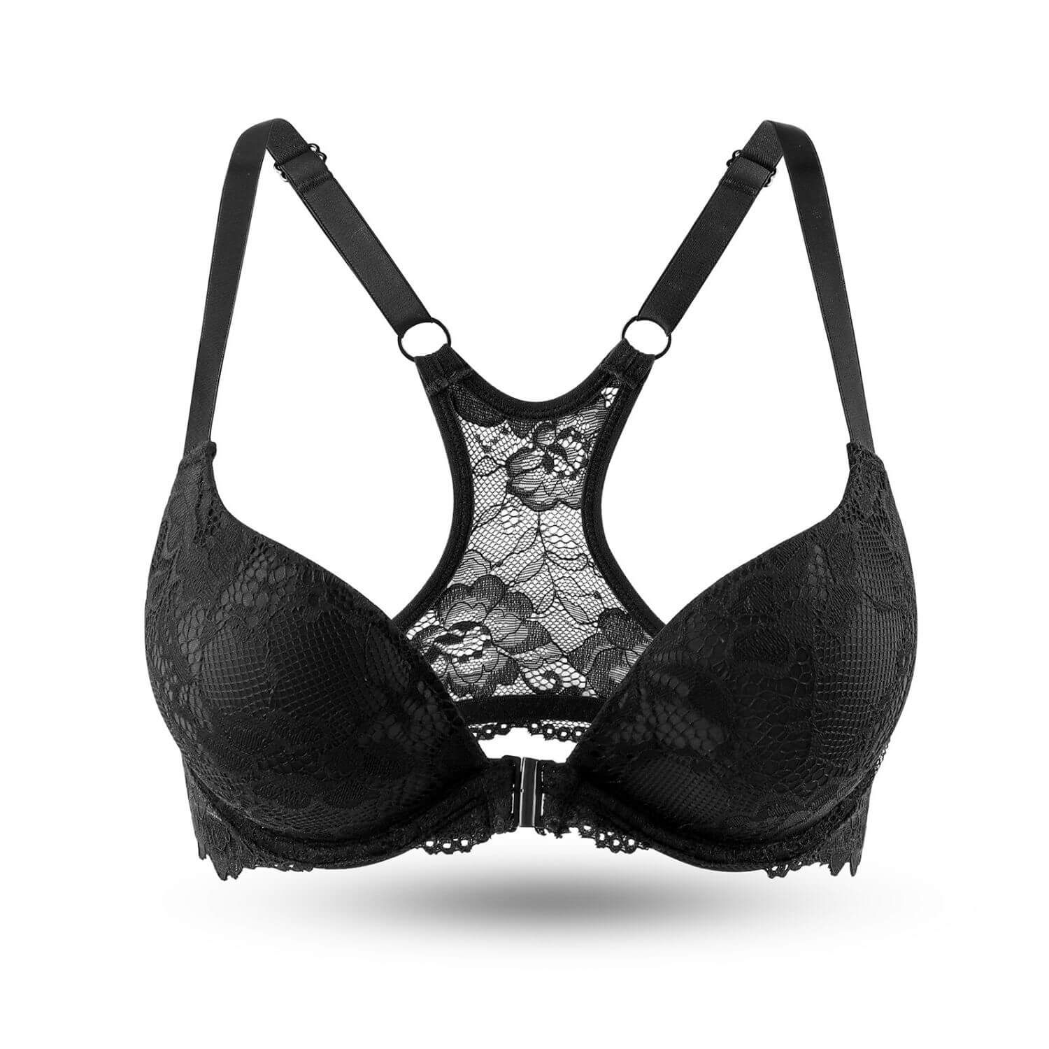 racerback front closure push up bra