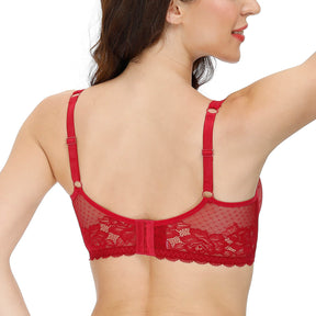 woman with red see through sheer minimizer bra -1