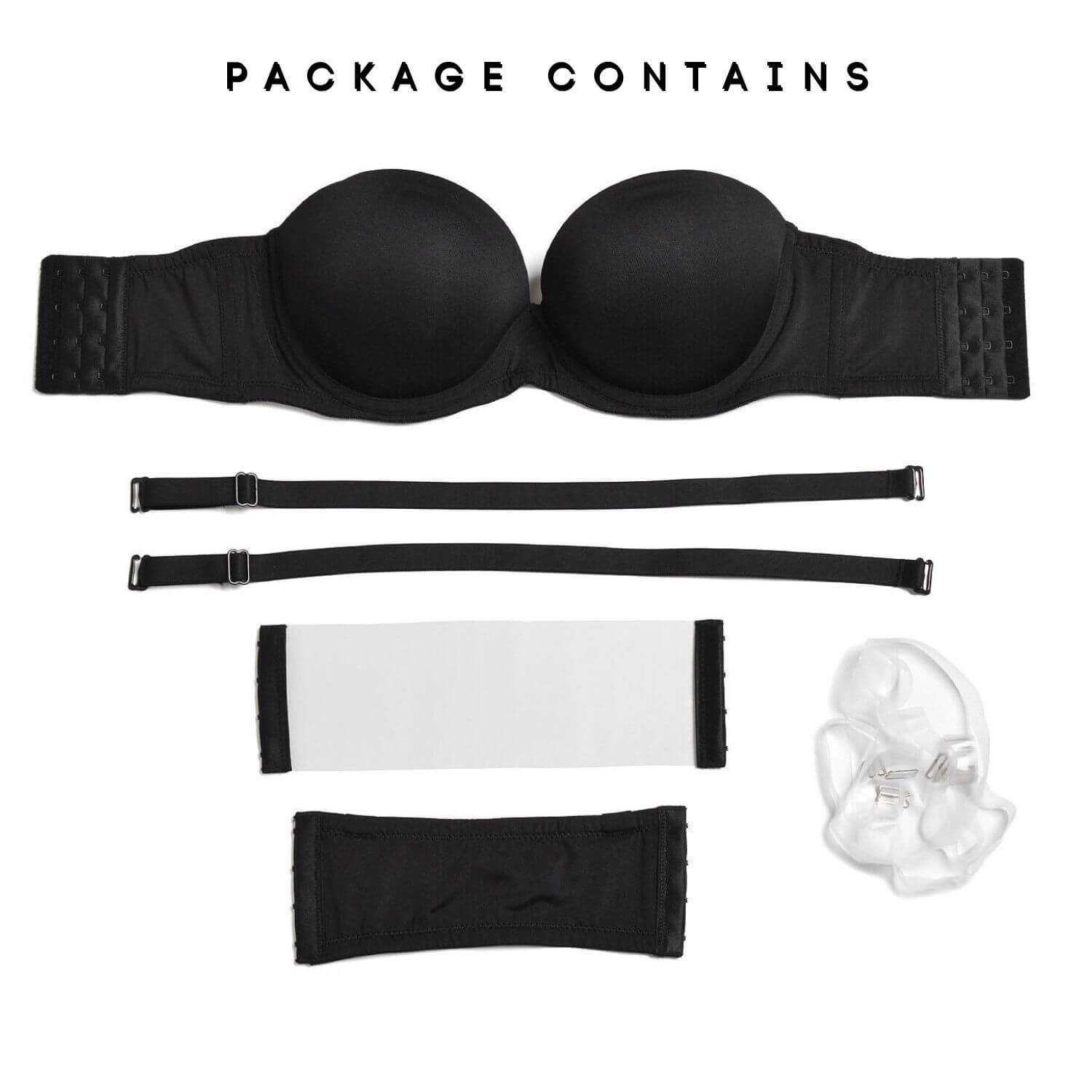 strapless backless push up bra package contains