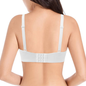white Low cut push up underwire bra