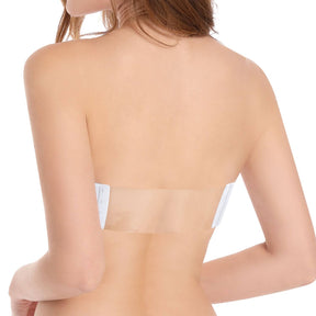Strapless Backless Clear Back Bra with Transparent Straps Plus Size